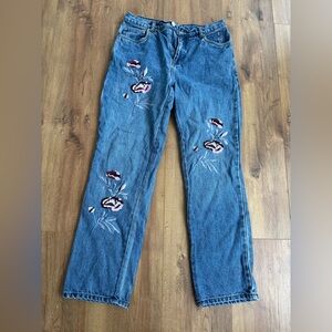 Vintage Newport News Denim Jeans with Floral Accents